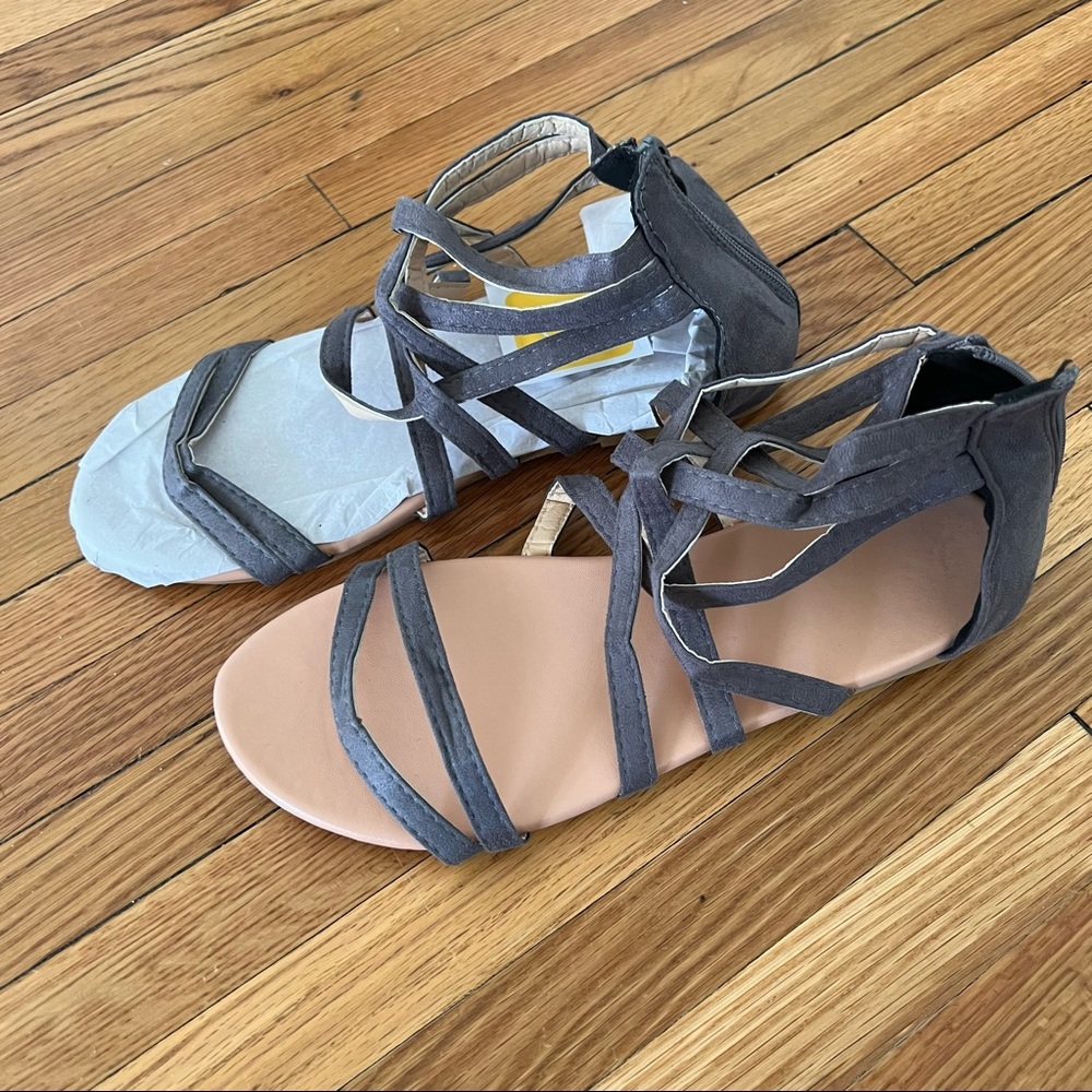 Gray Woven Strap Sandal 7.5